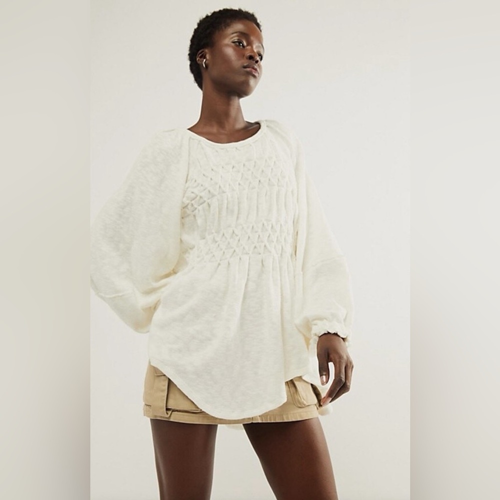 Free People Cream Blouse